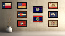 Load image into Gallery viewer, Belize Country Flag Vintage Canvas Print with Brown Picture Frame Home Decor Gifts Wall Art Decoration Artwork