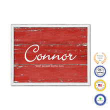 Load image into Gallery viewer, Connor Name Plate White Wash Wood Frame Canvas Print Boutique Cottage Decor Shabby Chic