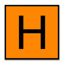 Load image into Gallery viewer, Alphabet H Orange Canvas Print Black Frame Kids Bedroom Wall Décor Home Art