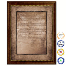 Load image into Gallery viewer, Constitution We The People Canvas Print Home Decor Wall Art, Sepia, Brown Framed