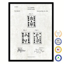 Load image into Gallery viewer, 1884 Playing Cards Face Poker Game Old Patent Art Print on Canvas Custom Framed Vintage Home Decor Wall Decoration Great for Gifts