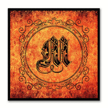 Load image into Gallery viewer, Alphabet M Orange Canvas Print Black Frame Kids Bedroom Wall Décor Home Art
