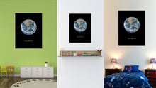 Load image into Gallery viewer, Earth Print on Canvas Planets of Solar System Black Custom Framed Art Home Decor Wall Office Decoration