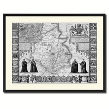 Load image into Gallery viewer, Cambridgeshire Vintage B&W Map Canvas Print, Picture Frame Home Decor Wall Art Gift Ideas