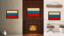 Load image into Gallery viewer, Russia Country Flag Vintage Canvas Print with Brown Picture Frame Home Decor Gifts Wall Art Decoration Artwork