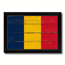 Load image into Gallery viewer, Chad Country Flag Vintage Canvas Print with Black Picture Frame Home Decor Gifts Wall Art Decoration Artwork