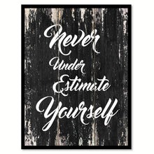 Load image into Gallery viewer, Never Underestimate Yourself Motivation Quote Saying Framed Canvas Print Gift Ideas Home Decor Wall Art 122283 Black