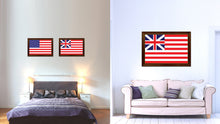 Load image into Gallery viewer, Grand Union Military Flag Canvas Print with Brown Picture Frame Home Decor Wall Art Gift Ideas