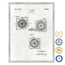 Load image into Gallery viewer, 1936 Dart Board Old Patent Art Print on Canvas Custom Framed Vintage Home Decor Wall Decoration Great for Gifts