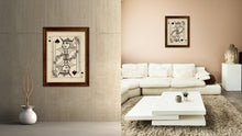 Load image into Gallery viewer, Jack Spades Poker Decks of Vintage Cards Print on Canvas Brown Custom Framed