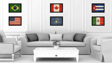 Load image into Gallery viewer, Conch Republic Key West City Florida State Texture Flag Canvas Print Black Picture Frame