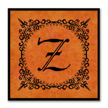 Load image into Gallery viewer, Alphabet Z Orange Canvas Print Black Frame Kids Bedroom Wall Décor Home Art