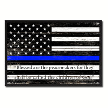 Load image into Gallery viewer, Law Enforcement Thin Blue Line USA Flag Vintage Canvas Print with Picture Frame Home Decor Man Cave Wall Art Collectible Decoration Artwork Gifts