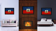 Load image into Gallery viewer, Haiti Country Flag Texture Canvas Print with Black Picture Frame Home Decor Wall Art Decoration Collection Gift Ideas