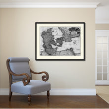 Load image into Gallery viewer, Denmark Centuries Vintage B&W Map Canvas Print, Picture Frame Home Decor Wall Art Gift Ideas