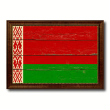 Load image into Gallery viewer, Belarus Country Flag Vintage Canvas Print with Brown Picture Frame Home Decor Gifts Wall Art Decoration Artwork