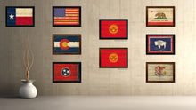 Load image into Gallery viewer, Kyrgyzstan Country Flag Vintage Canvas Print with Black Picture Frame Home Decor Gifts Wall Art Decoration Artwork