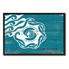 Load image into Gallery viewer, Seattle City Washington State Flag Vintage Canvas Print with Black Picture Frame Home Decor Wall Art Collectible Decoration Artwork Gifts