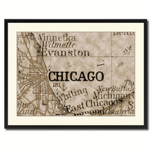 Load image into Gallery viewer, Chicago Illinois Vintage Sepia Map Canvas Print, Picture Frame Gifts Home Decor Wall Art Decoration