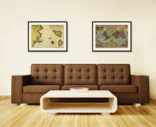 Load image into Gallery viewer, Sicily West Aegadian Islands Vintage Antique Map Wall Art Home Decor Gift Ideas Canvas Print Custom Picture Frame