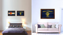 Load image into Gallery viewer, Oregon State Flag Texture Canvas Print with Brown Picture Frame Gifts Home Decor Wall Art Collectible Decoration
