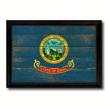 Load image into Gallery viewer, Idaho State Vintage Flag Canvas Print with Black Picture Frame Home Decor Man Cave Wall Art Collectible Decoration Artwork Gifts