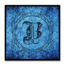 Load image into Gallery viewer, Alphabet B Blue Canvas Print Black Frame Kids Bedroom Wall Décor Home Art