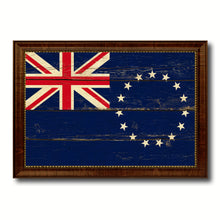 Load image into Gallery viewer, Cook Islands Country Flag Vintage Canvas Print with Brown Picture Frame Home Decor Gifts Wall Art Decoration Artwork