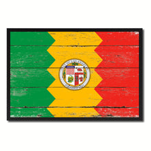 Load image into Gallery viewer, Los Angeles City California State Flag Vintage Canvas Print with Black Picture Frame Home Decor Wall Art Collectible Decoration Artwork Gifts