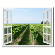 Load image into Gallery viewer, Wine Vineyard Ontario Canada Picture French Window Framed Canvas Print Home Decor Wall Art Collection
