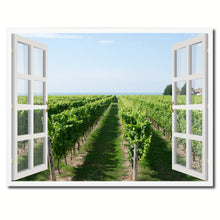 Load image into Gallery viewer, Wine Vineyard Ontario Canada Picture French Window Framed Canvas Print Home Decor Wall Art Collection
