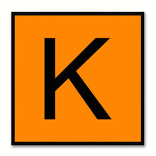 Load image into Gallery viewer, Alphabet K Orange Canvas Print Black Frame Kids Bedroom Wall Décor Home Art