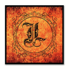 Load image into Gallery viewer, Alphabet L Orange Canvas Print Black Frame Kids Bedroom Wall Décor Home Art