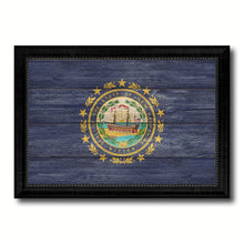 Load image into Gallery viewer, New Hampshire State Flag Texture Canvas Print with Black Picture Frame Home Decor Man Cave Wall Art Collectible Decoration Artwork Gifts