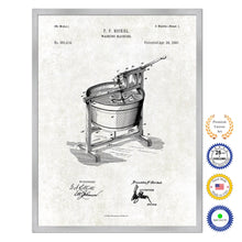 Load image into Gallery viewer, 1887 Washing Machine Old Patent Art Print on Canvas Custom Framed Vintage Home Decor Wall Decoration Great for Gifts