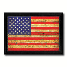 Load image into Gallery viewer, American Flag United States of America Vintage Canvas Print with Black Picture Frame Home Decor Man Cave Wall Art Collectible Decoration Artwork Gifts