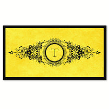Load image into Gallery viewer, Alphabet Letter T Yellow Canvas Print, Black Custom Frame