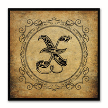 Load image into Gallery viewer, Alphabet X Brown Canvas Print Black Frame Kids Bedroom Wall Décor Home Art