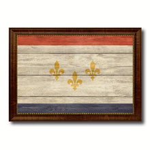Load image into Gallery viewer, New Orleans City Louisiana State Texture Flag Canvas Print Brown Picture Frame