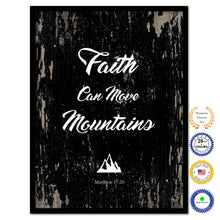 Load image into Gallery viewer, Faith Can Move Mountains - Matthew 18:20 Bible Verse Scripture Quote Black Canvas Print with Picture Frame