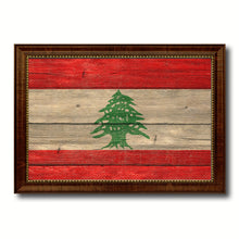 Load image into Gallery viewer, Lebanon Country Flag Texture Canvas Print with Brown Custom Picture Frame Home Decor Gift Ideas Wall Art Decoration