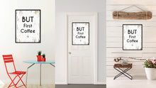 Load image into Gallery viewer, But First Coffee Saying Canvas Print, Black Picture Frame Home Decor Wall Art Gifts