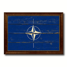 Load image into Gallery viewer, Nato Country Flag Vintage Canvas Print with Brown Picture Frame Home Decor Gifts Wall Art Decoration Artwork