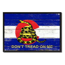 Load image into Gallery viewer, Gadsden Don't Tread On Me Colorado State Military Flag Vintage Canvas Print with Picture Frame Home Decor Man Cave Wall Art Collectible Decoration Artwork Gifts