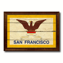 Load image into Gallery viewer, San Francisco City San Francisco State Vintage Flag Canvas Print Brown Picture Frame
