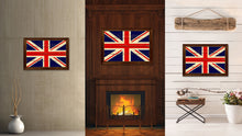 Load image into Gallery viewer, United Kingdom Country Flag Vintage Canvas Print with Brown Picture Frame Home Decor Gifts Wall Art Decoration Artwork