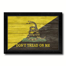 Load image into Gallery viewer, Gadsden Don't Tread on Me Military Flag Texture Canvas Print with Black Picture Frame Gift Ideas Home Decor Wall Art