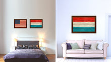 Load image into Gallery viewer, Luxembourg Country Flag Texture Canvas Print with Brown Custom Picture Frame Home Decor Gift Ideas Wall Art Decoration