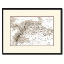 Load image into Gallery viewer, Columbia Venezuela Guianna Vintage Sepia Map Canvas Print, Picture Frame Gifts Home Decor Wall Art Decoration