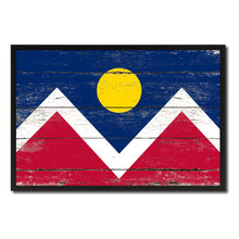 Load image into Gallery viewer, Denver City Colorado State Flag Vintage Canvas Print with Black Picture Frame Home Decor Wall Art Collectible Decoration Artwork Gifts